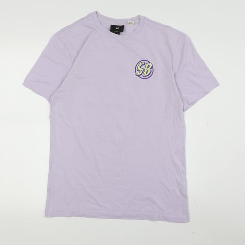 H&M Unisex Purple SpongeBob T-Shirt, M, Casual Style