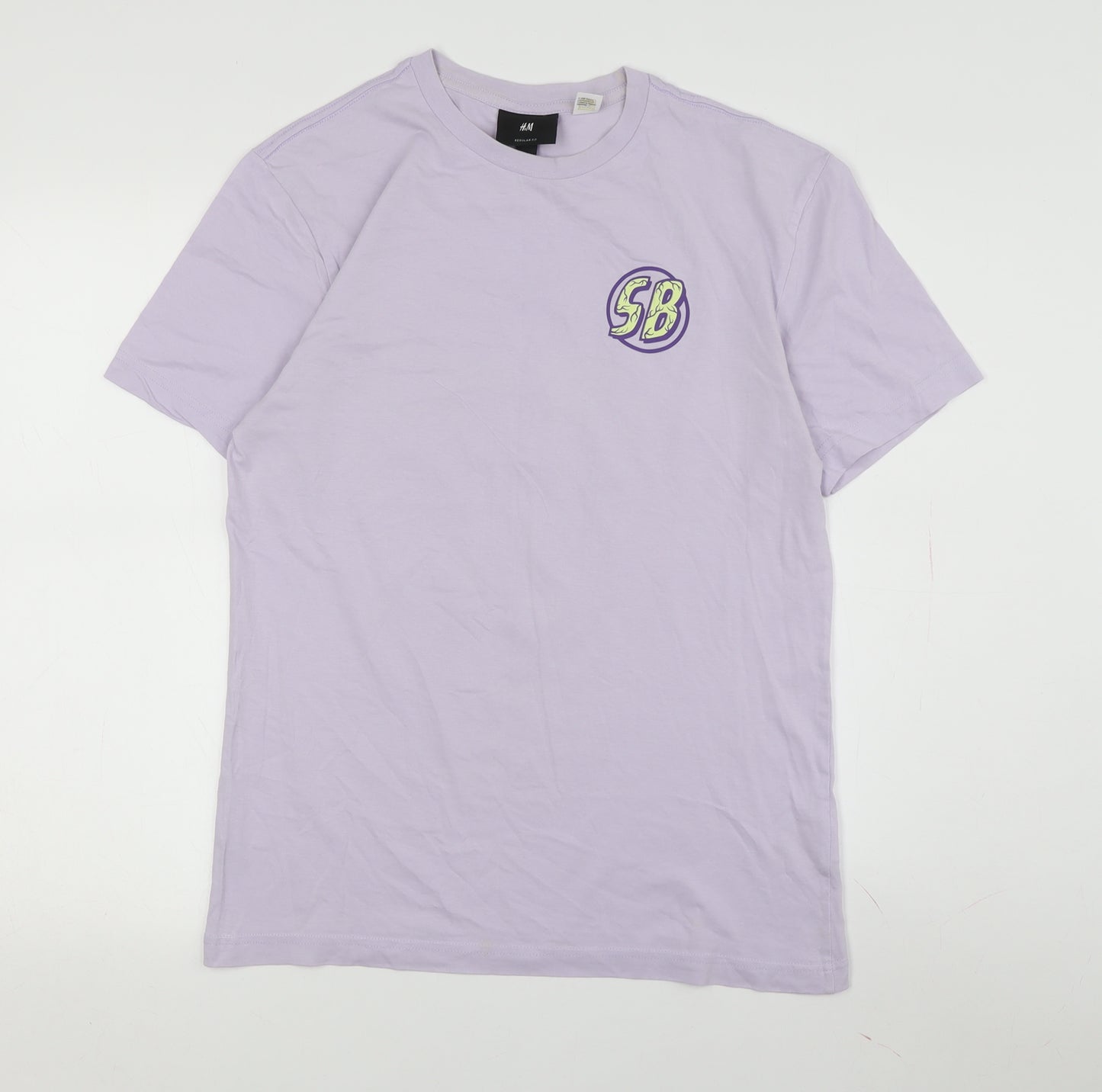H&M Unisex Purple SpongeBob T-Shirt, M, Casual Style