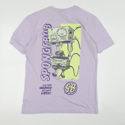 H&M Unisex Purple SpongeBob T-Shirt, M, Casual Style