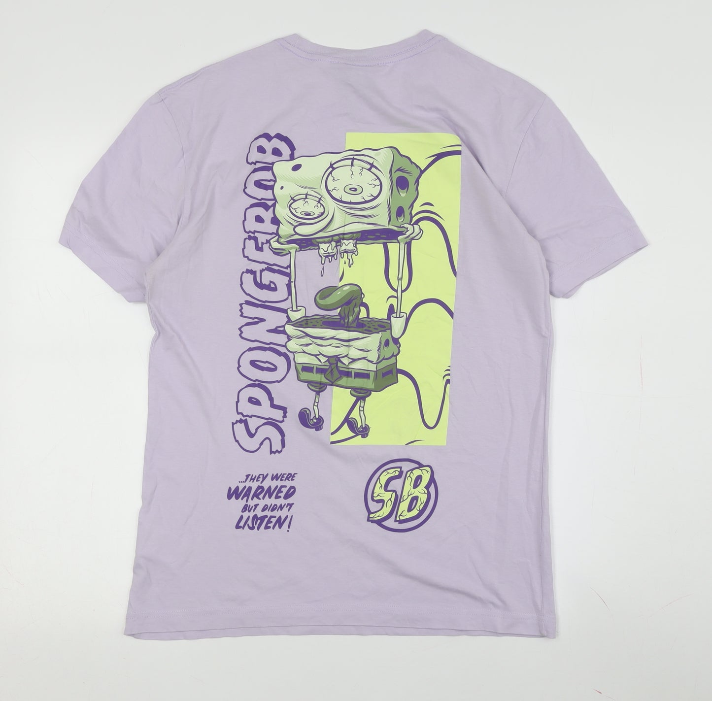 H&M Unisex Purple SpongeBob T-Shirt, M, Casual Style