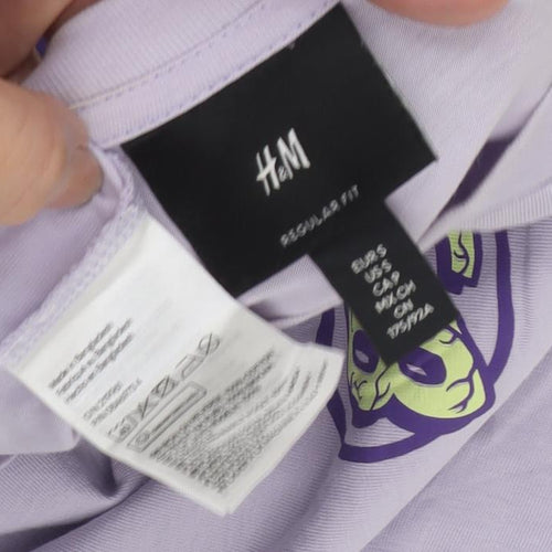 H&M Unisex Purple SpongeBob T-Shirt, M, Casual Style