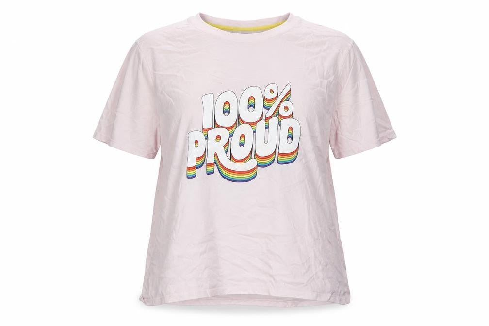 Front view of Marks & Spencer Women's Pink XL Pride T-Shirt