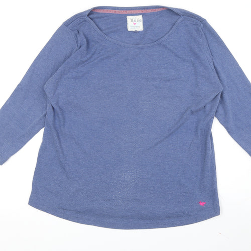 Country Rose Women's Blue 3/4 Sleeve Basic T-Shirt L
