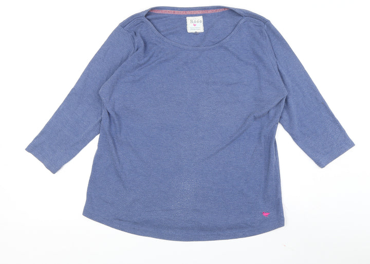 Country Rose Women's Blue 3/4 Sleeve Basic T-Shirt L