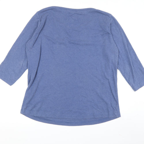 Country Rose Women's Blue 3/4 Sleeve Basic T-Shirt L