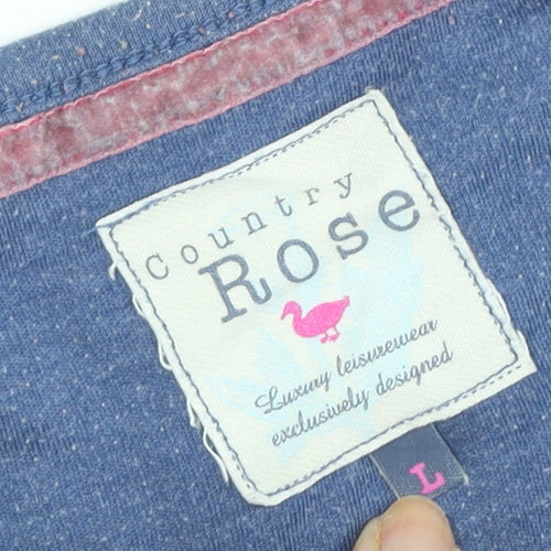 Country Rose Women's Blue 3/4 Sleeve Basic T-Shirt L