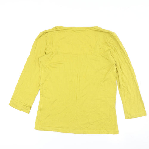 Hobbs Women Yellow 3/4 Sleeve Square Neck Top