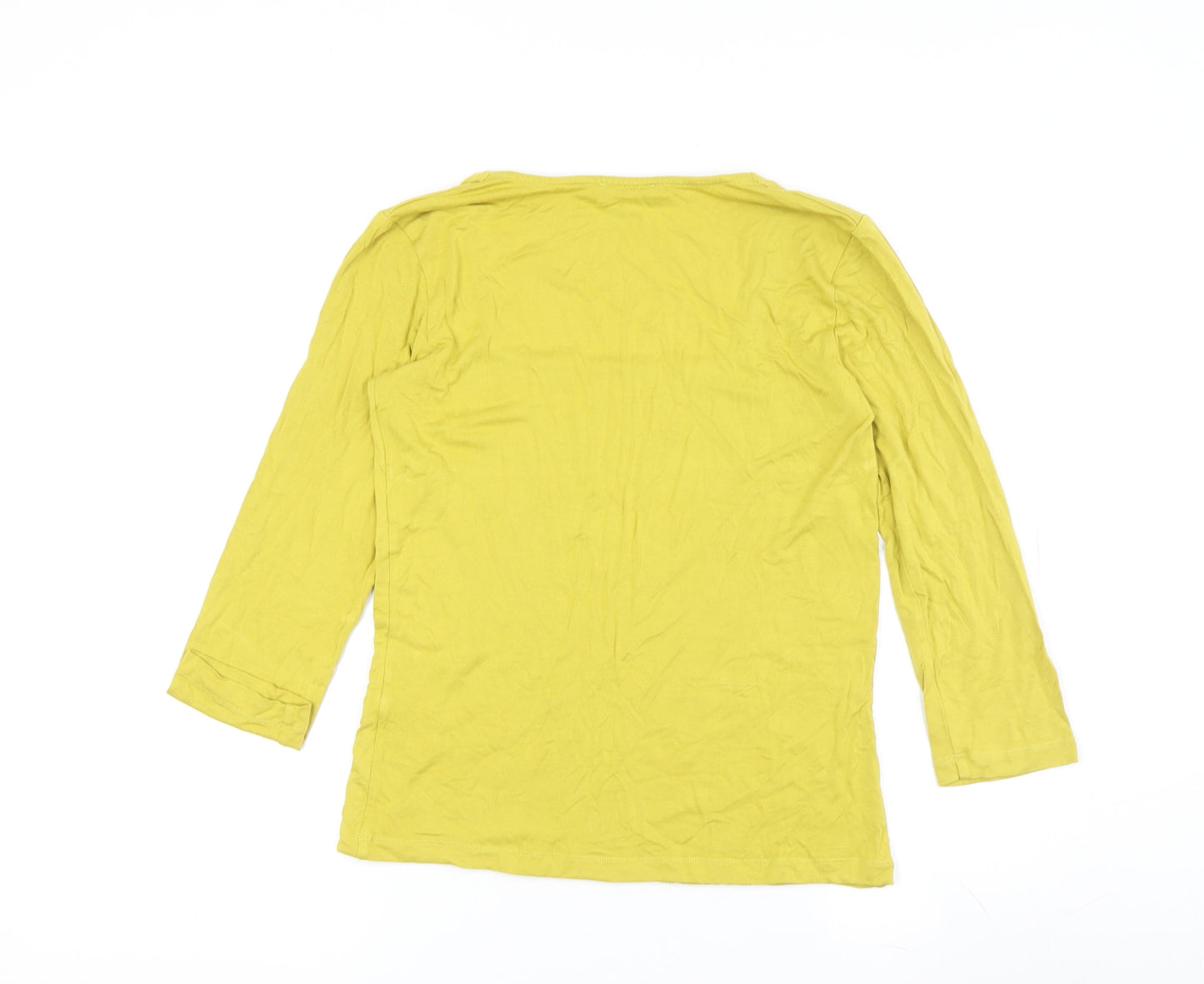 Hobbs Women Yellow 3/4 Sleeve Square Neck Top