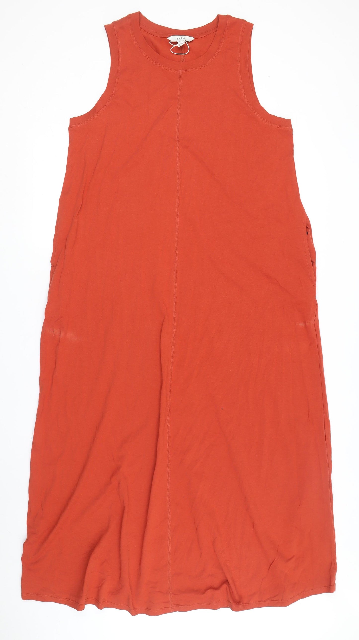 Marks and Spencer Women's Red Long Tank Dress Size 14