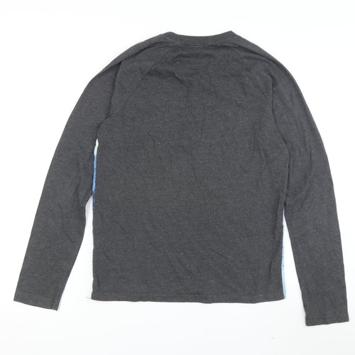 Abercrombie Boys Grey & Blue Graphic Print Long Sleeve T-Shirt