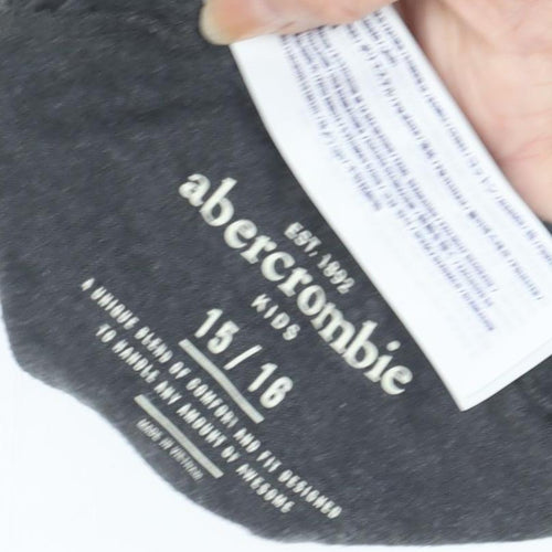 Abercrombie Boys Grey & Blue Graphic Print Long Sleeve T-Shirt