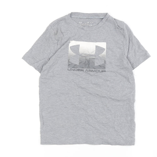 Under Armour Boys Grey T-Shirt 7 Years Casual Gym Logo