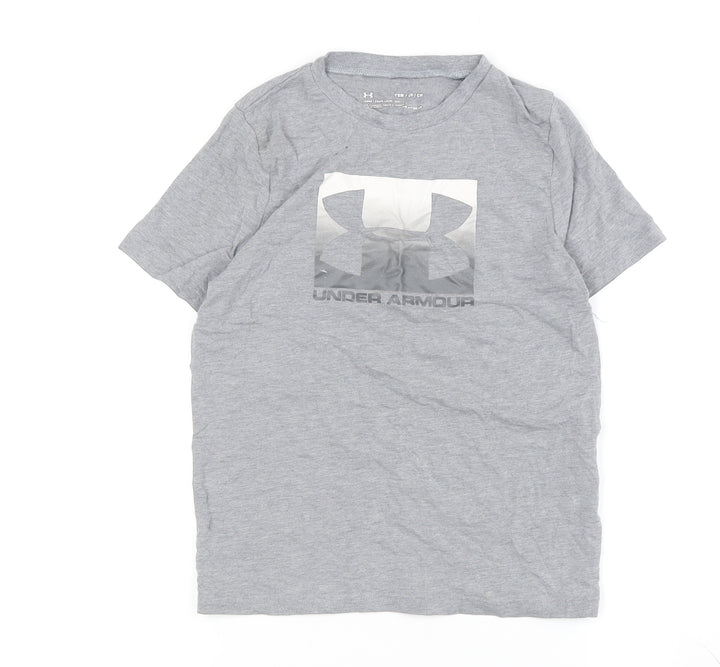 Under Armour Boys Grey T-Shirt 7 Years Casual Gym Logo