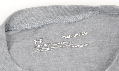 Under Armour Boys Grey T-Shirt 7 Years Casual Gym Logo