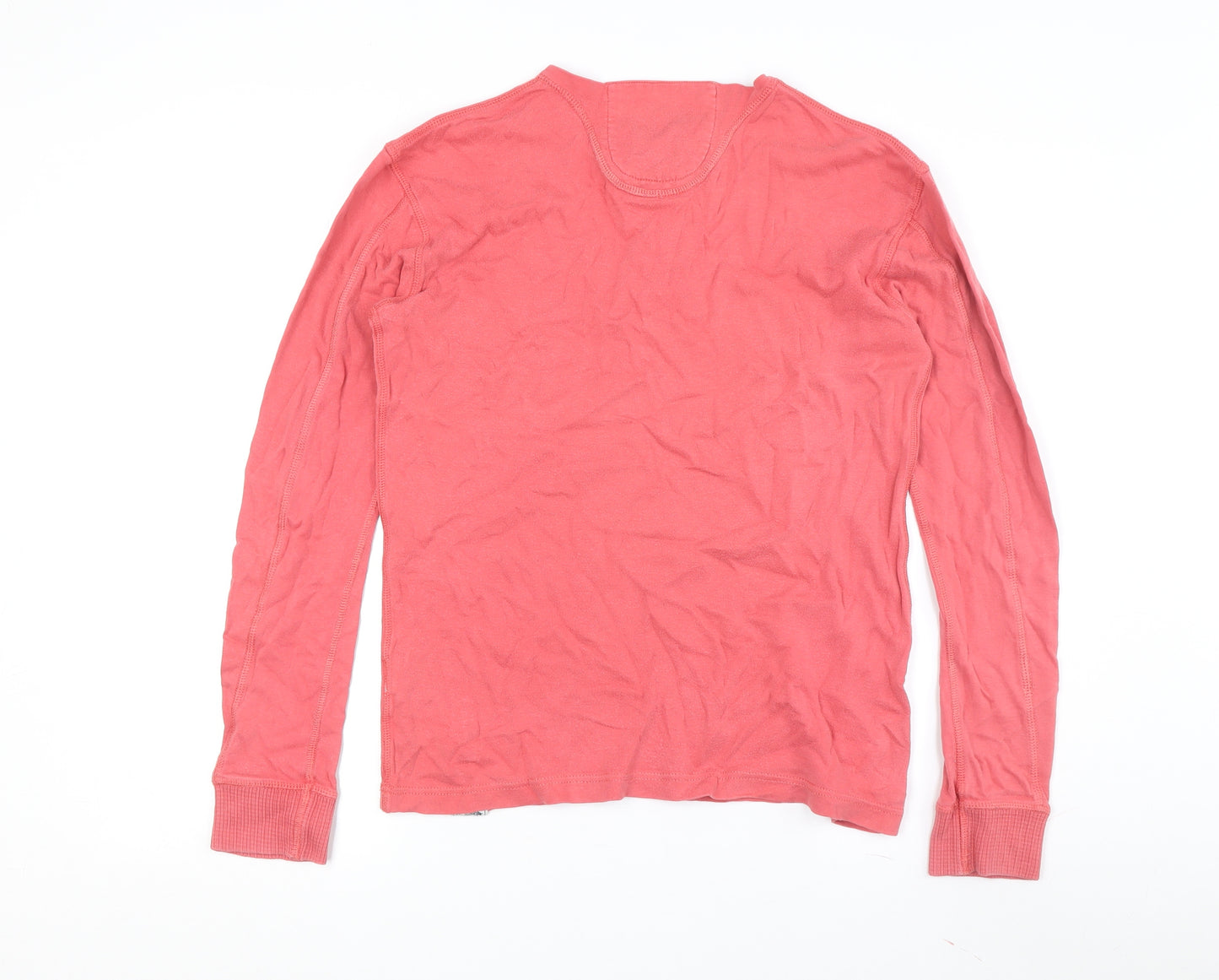 Superdry Men's Red Henley Long Sleeve T-Shirt M