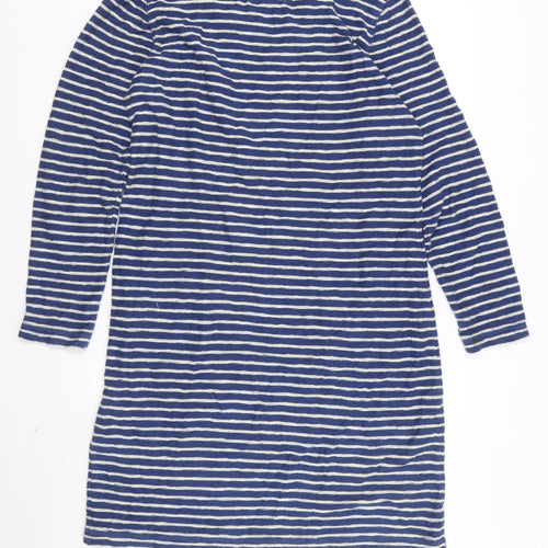 White Stuff Women's Blue Striped Shift Dress Size 14