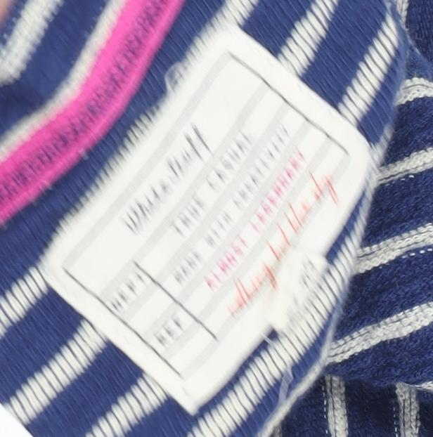 White Stuff Women's Blue Striped Shift Dress Size 14