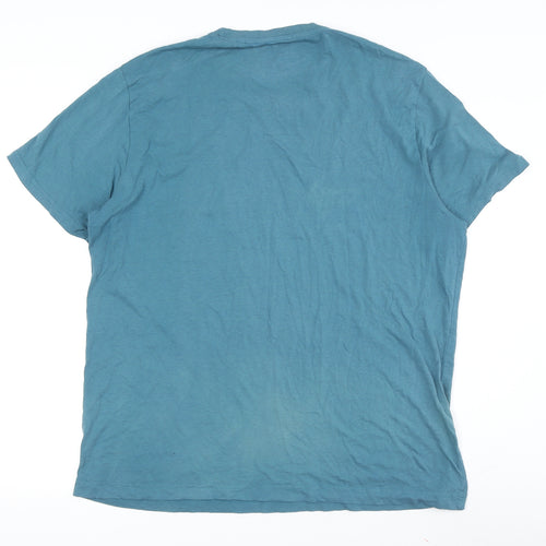 Men's Penguin Blue Crew Neck T-Shirt 2XL Short Sleeve