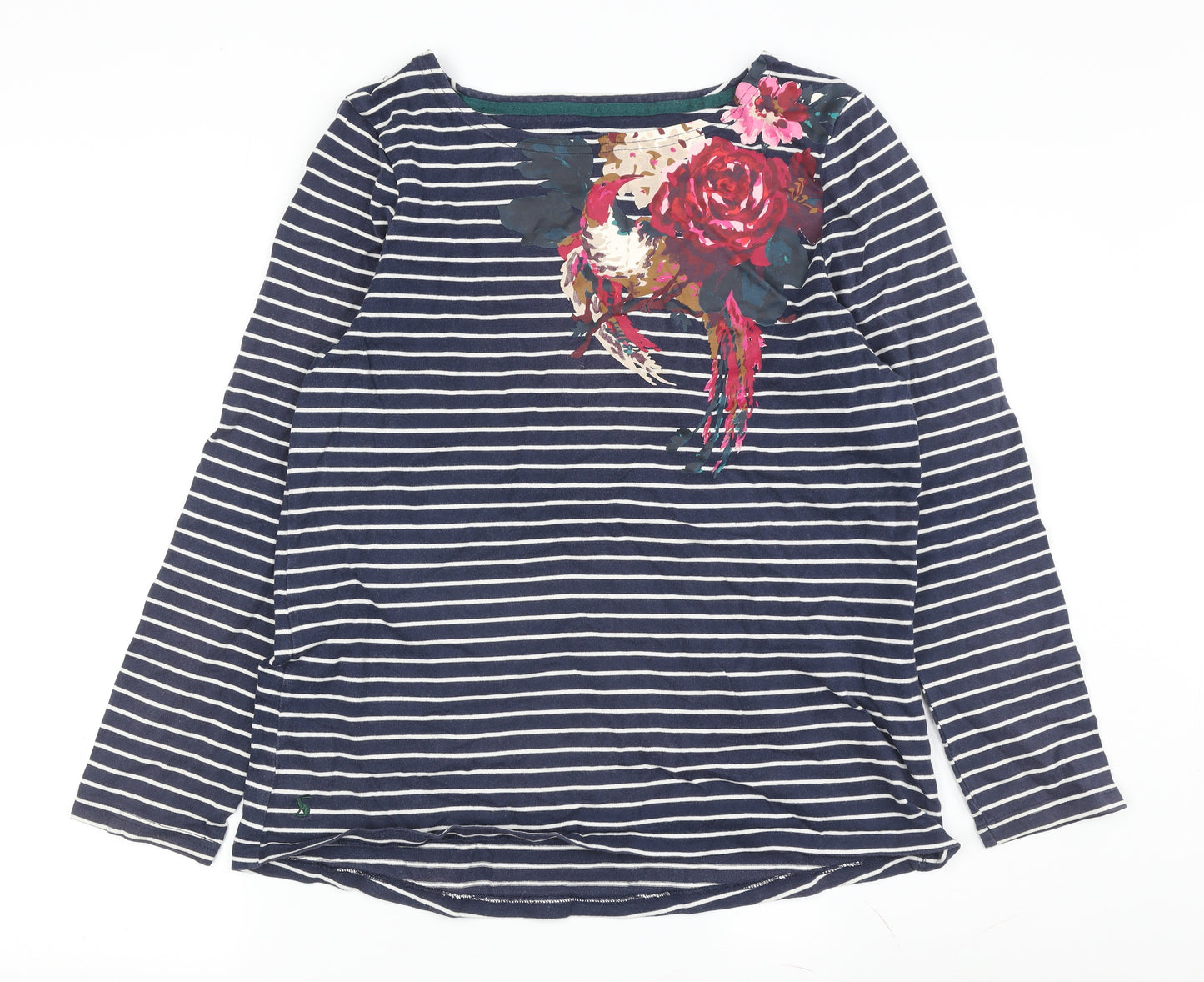 Joules Women's Blue Floral Striped T-Shirt Size 14