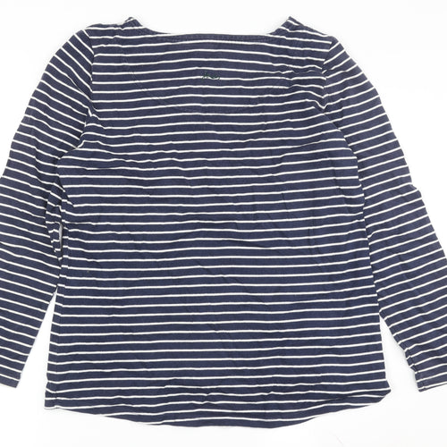 Joules Women's Blue Floral Striped T-Shirt Size 14