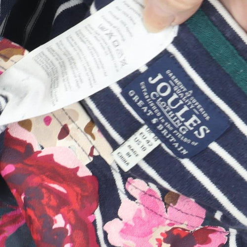 Joules Women's Blue Floral Striped T-Shirt Size 14