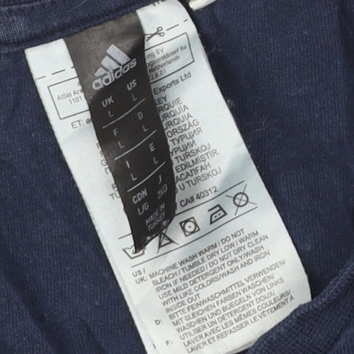 Adidas Men's Blue Graphic T-Shirt Large