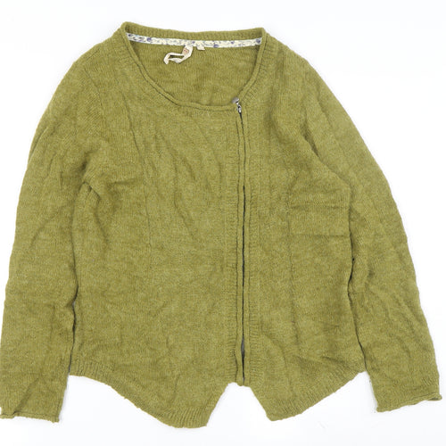 White Stuff Women's Green Wool Cardigan, Size 10, Full Zip, Casual