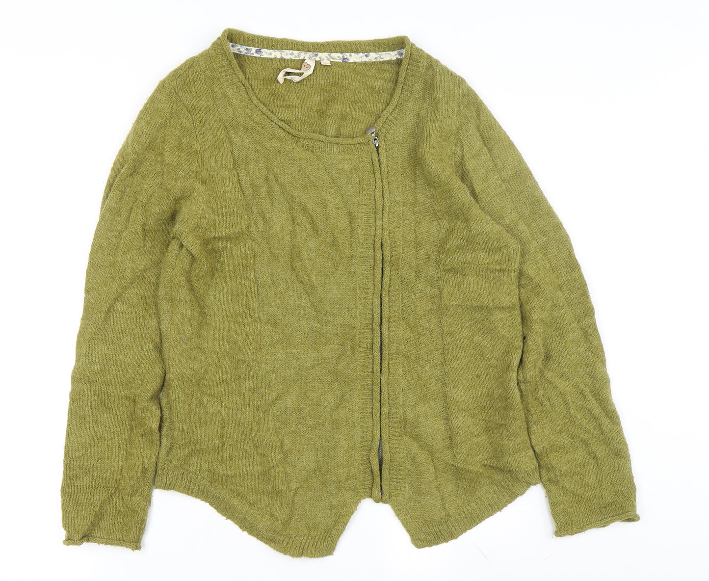 White Stuff Women's Green Wool Cardigan, Size 10, Full Zip, Casual