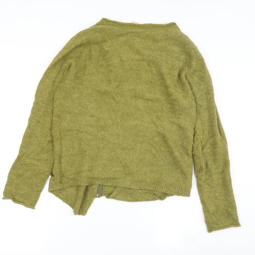 White Stuff Women's Green Wool Cardigan, Size 10, Full Zip, Casual