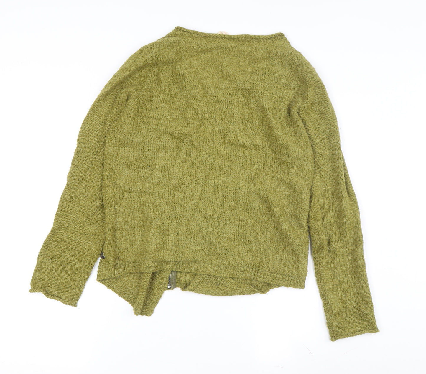 White Stuff Women's Green Wool Cardigan, Size 10, Full Zip, Casual