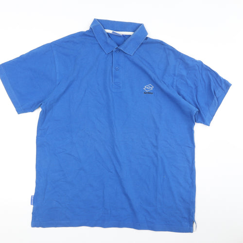 Lotto Men's Blue Polo Shirt XL Cotton Short Sleeve