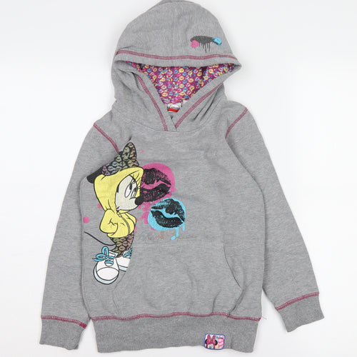 Disney Girls Grey Hoodie 8-9 Years Cartoon Pullover