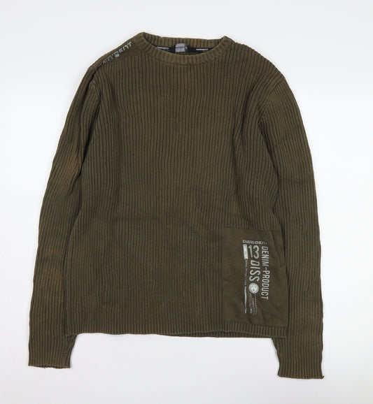 Dissident Men's Green XL Cotton Pullover Jumper