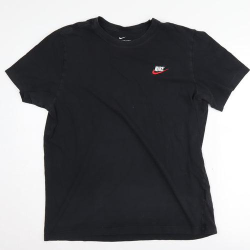 Nike Men Black Crew Neck Short Sleeve T-Shirt L