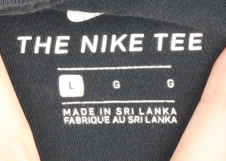 Nike Men Black Crew Neck Short Sleeve T-Shirt L