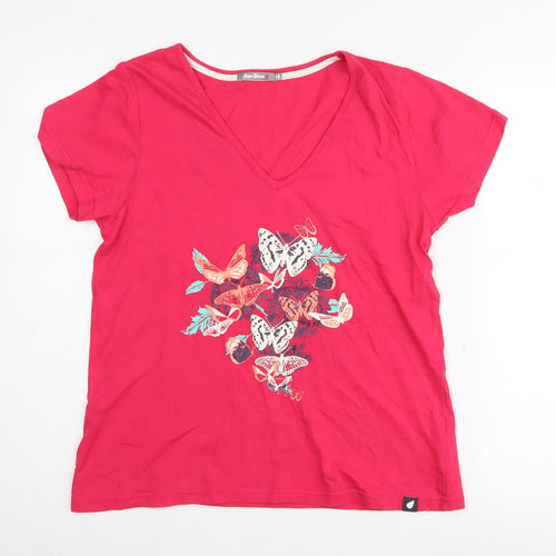Peter Storm Women's Pink V-Neck T-Shirt Size 16