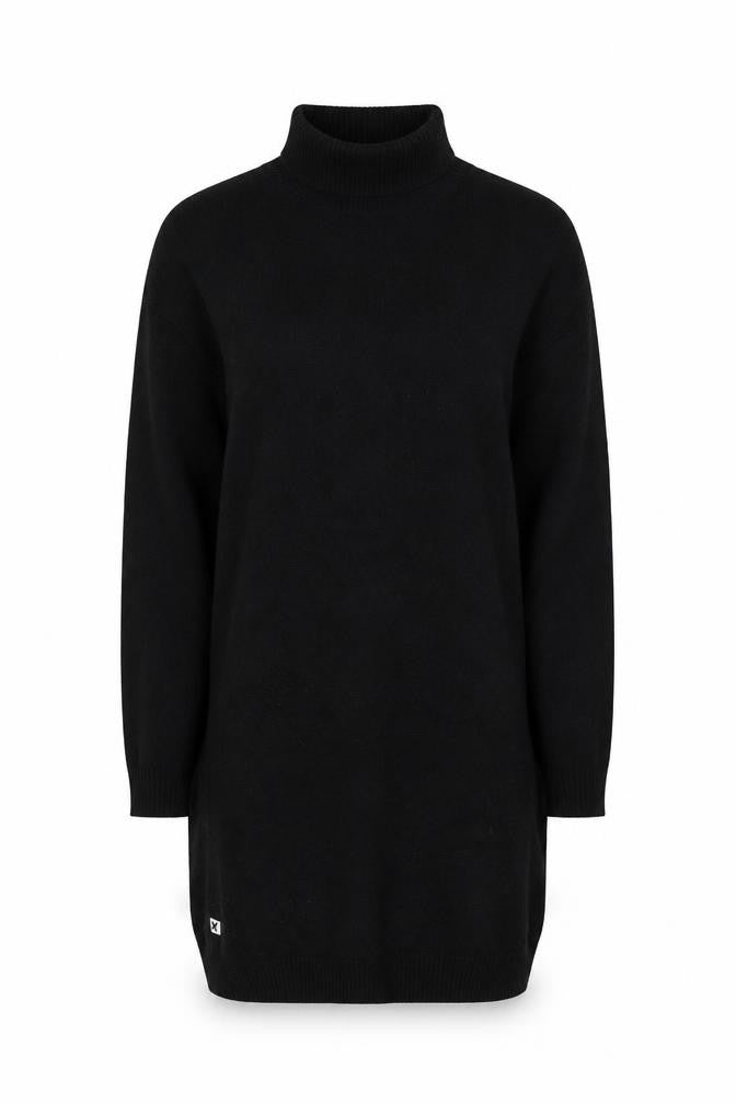 Front view of Collusion Women's Black Knit High Neck Dress, size 10