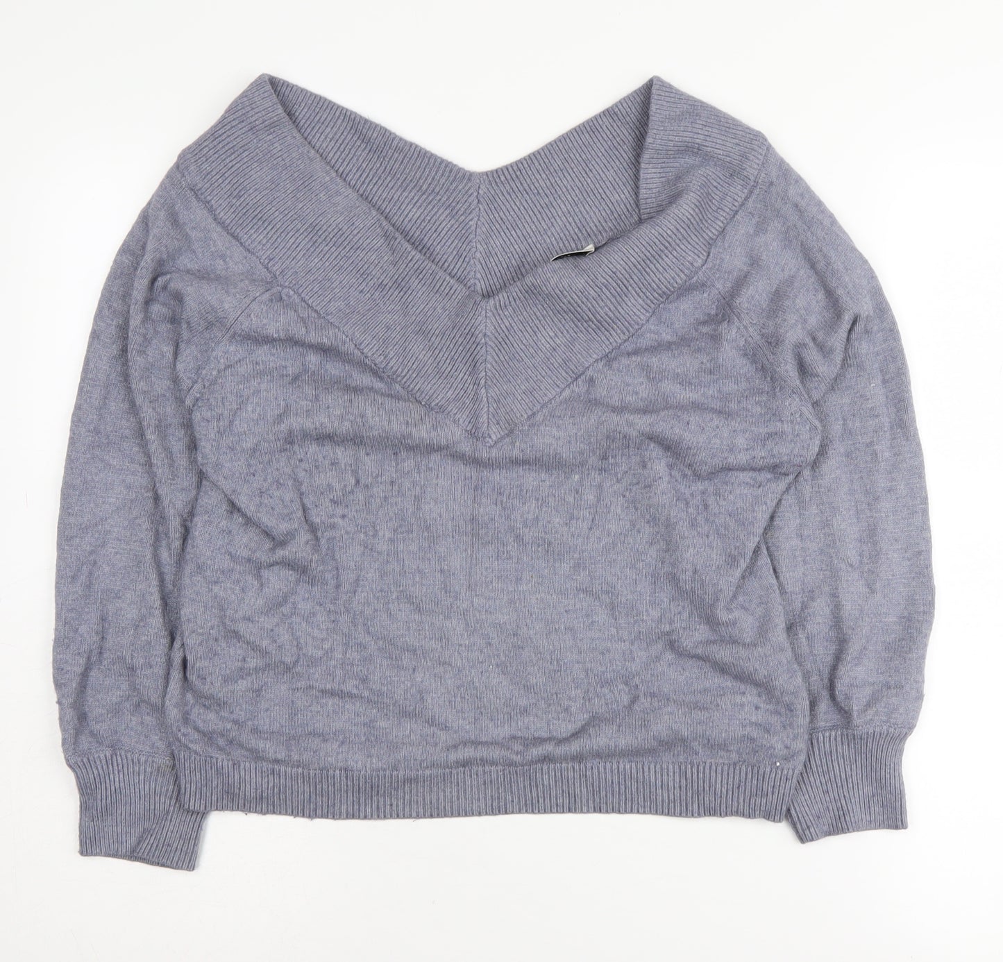 Jacqueline de Yong Women’s Grey V-Neck Pullover Jumper M