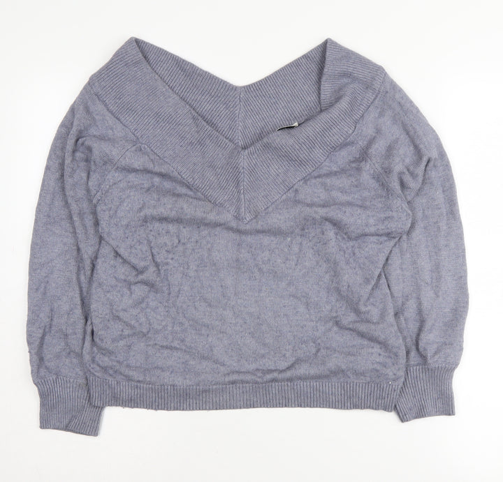 Jacqueline de Yong Women’s Grey V-Neck Pullover Jumper M