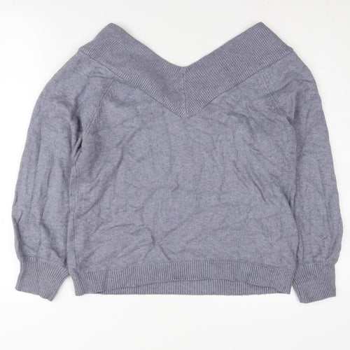 Jacqueline de Yong Women’s Grey V-Neck Pullover Jumper M