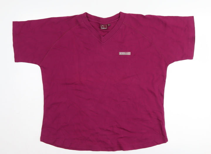 Head Burgundy Unisex V-Neck T-Shirt Size 16