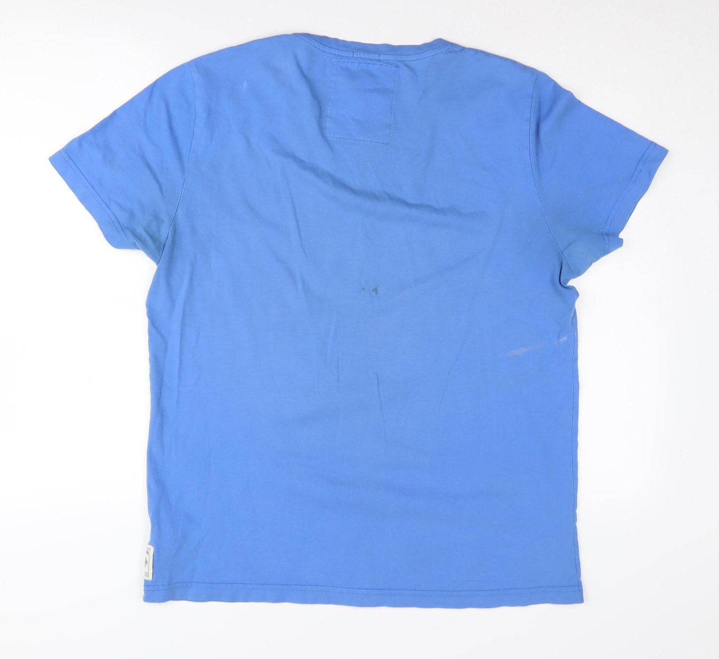 Criminal Men's Blue Surf Graphic Cotton T-Shirt, L