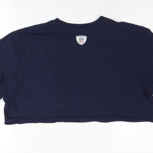 Nike Unisex Blue Cropped Logo T-Shirt L