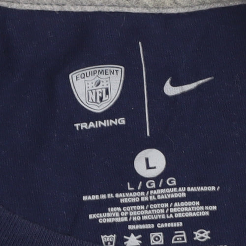 Nike Unisex Blue Cropped Logo T-Shirt L