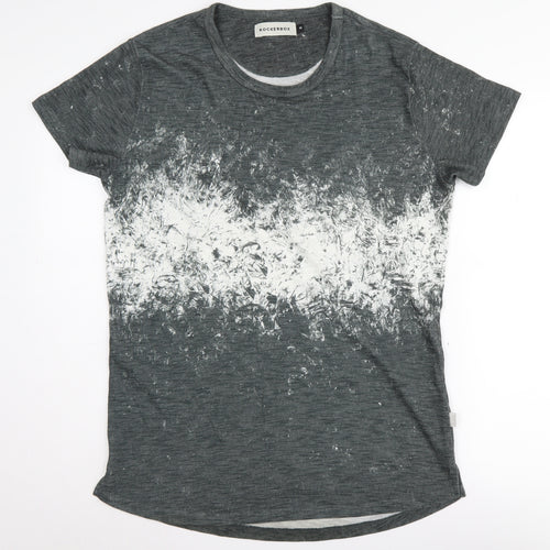 Rockerbox Men's Grey M Graphic Print Crew Neck T-Shirt