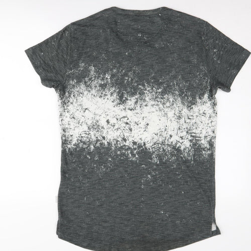 Rockerbox Men's Grey M Graphic Print Crew Neck T-Shirt