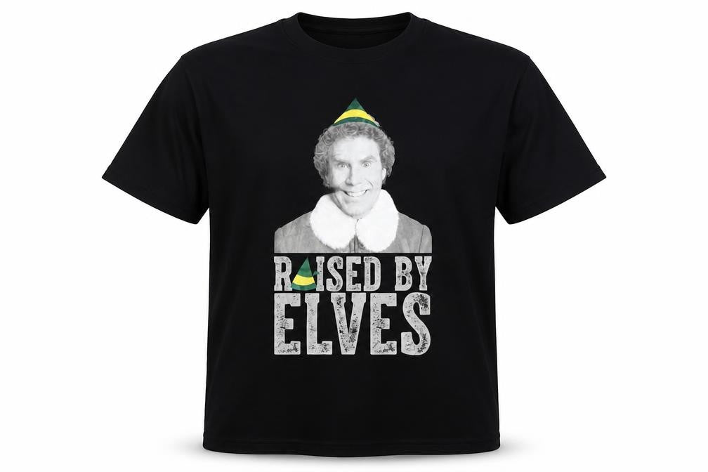 Elf Men's Black XXL Christmas Graphic T-Shirt