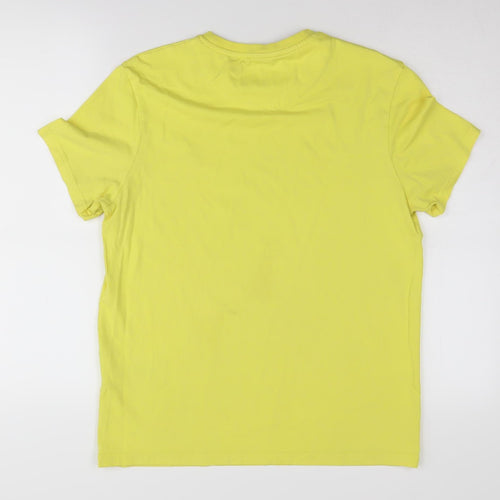Lyle & Scott Men's Yellow Cotton Crew Neck T-Shirt