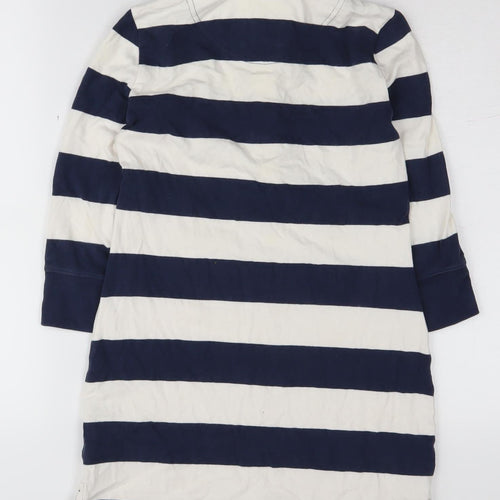 Abercrombie Girls Blue Striped Knee Length Shirt Dress M