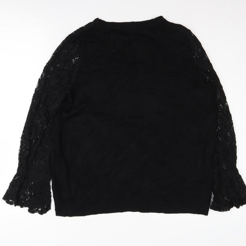 Soon Women's Black Crew Neck Pullover Jumper Size 16